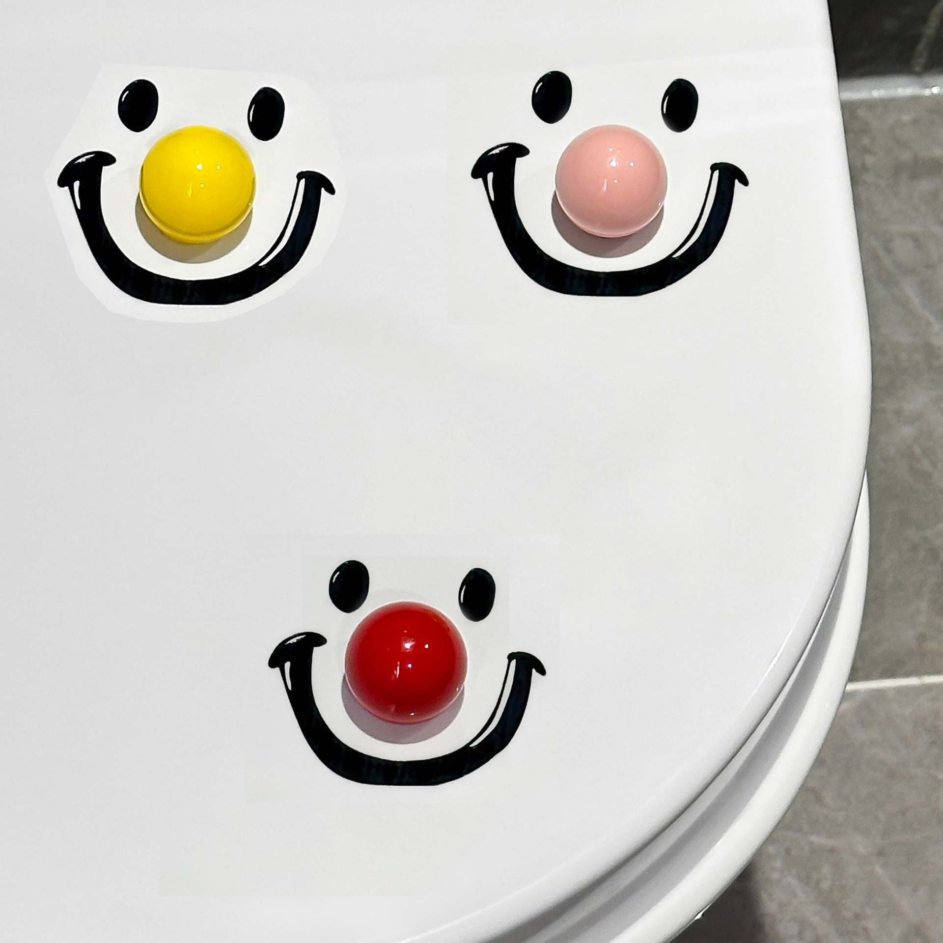 Heavy Equipment Cat - Cute Smiley Clown Toilet Seat Lifter,