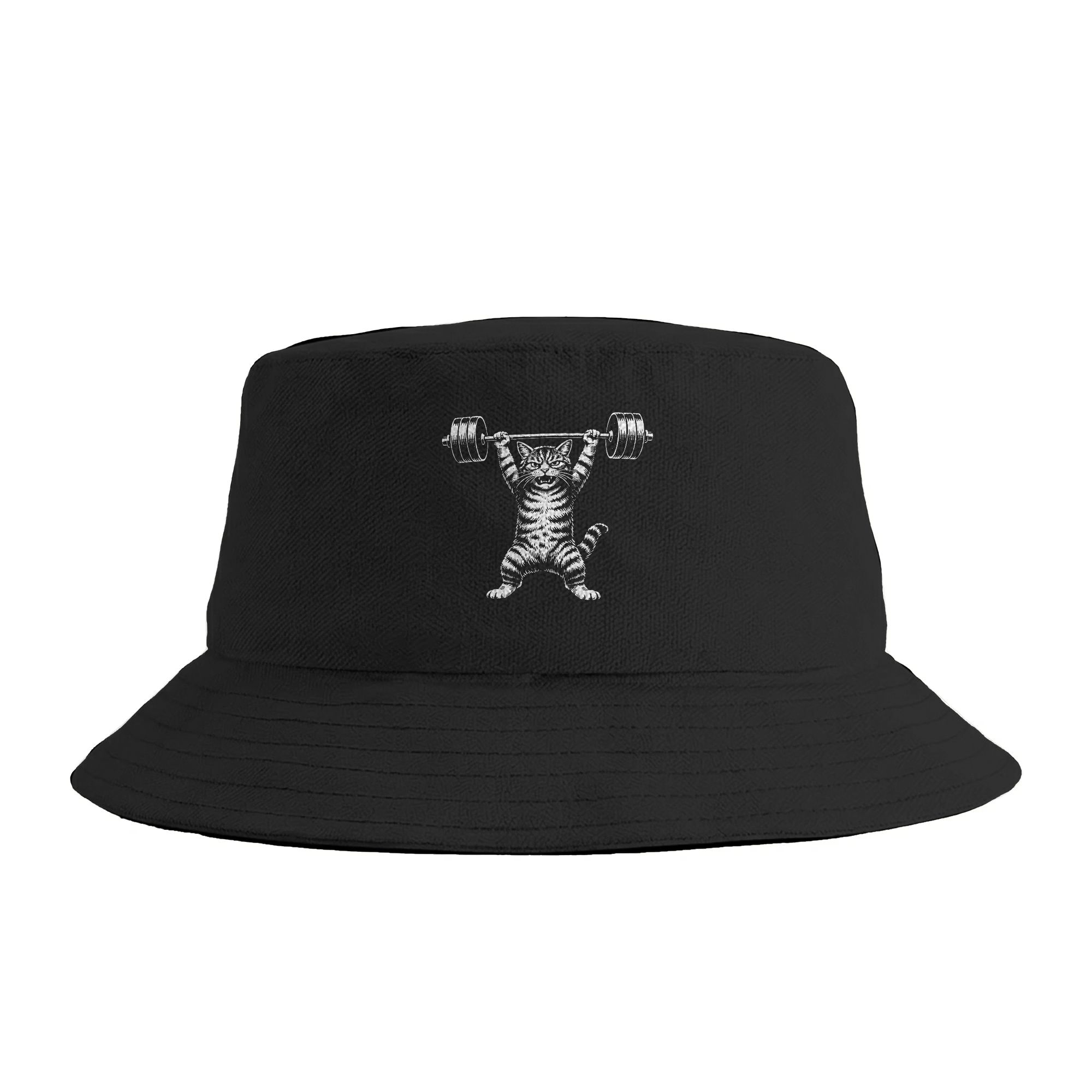 Heavy Equipment Cat - Weight Lifting Cat Bucket Hat Hip