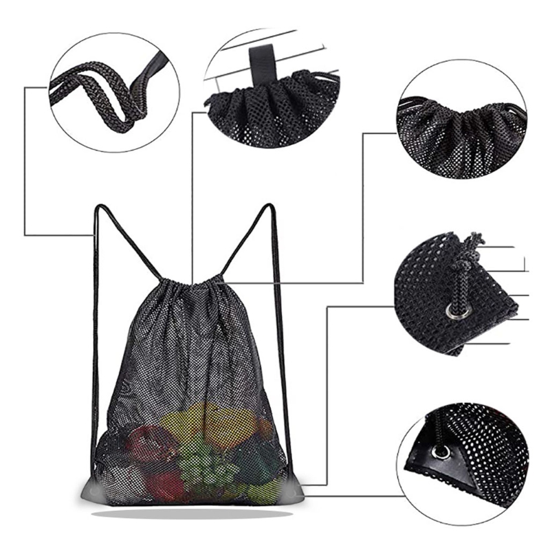 Heavy Equipment Gym - Heavy Duty Mesh Drawstring Backpack Bags