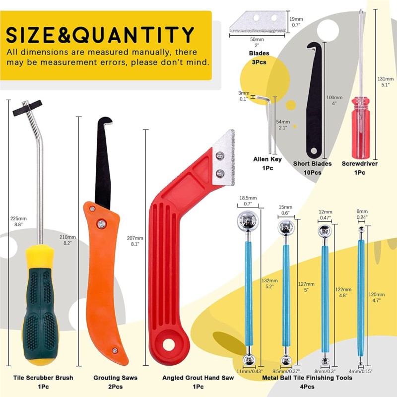 Grout Removal Tools 22 Pcs  Se - Brick Cutting Saw avis et prix