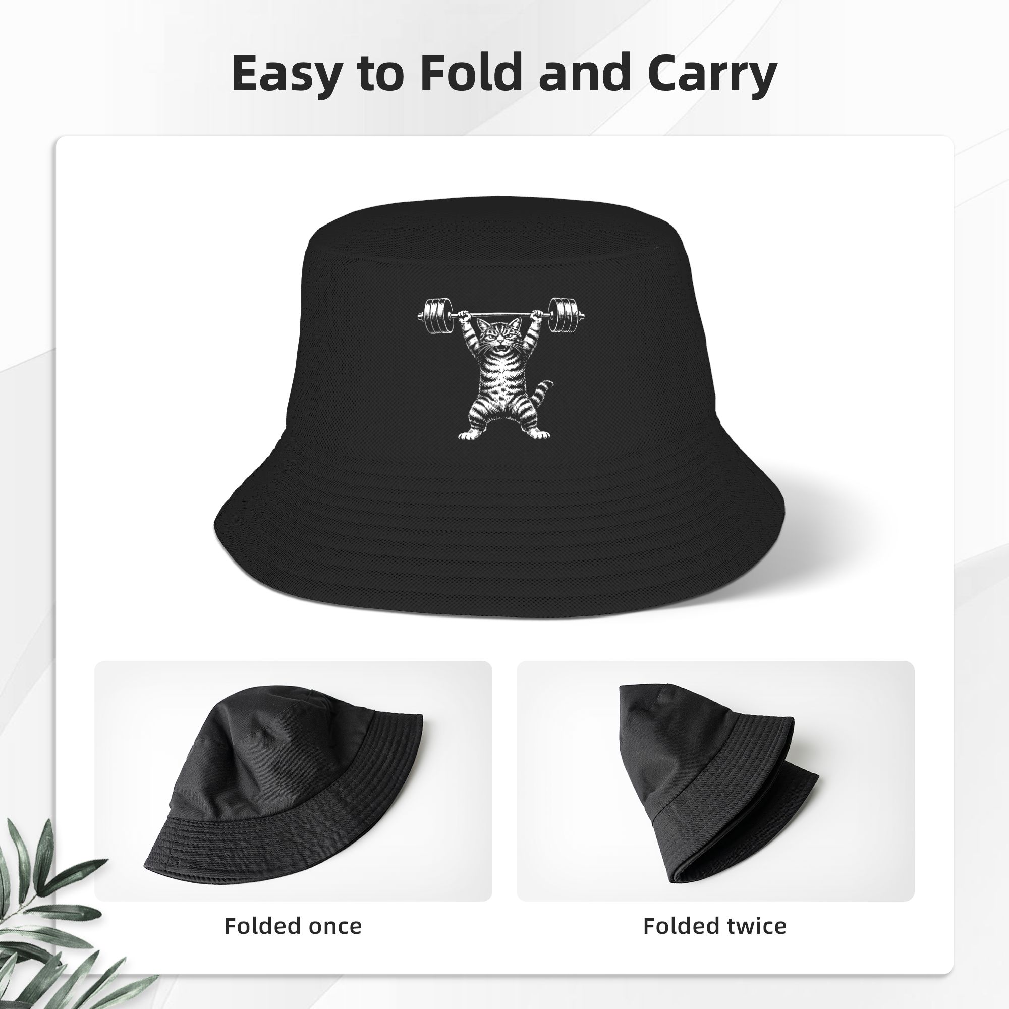 Weight Lifting Cat Bucket Hat  - Heavy Equipment Cat avis et prix